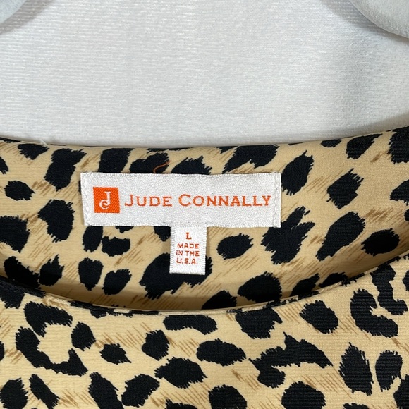Jude Connally Top Size L Animal Print Leopard EUC - Picture 2 of 8